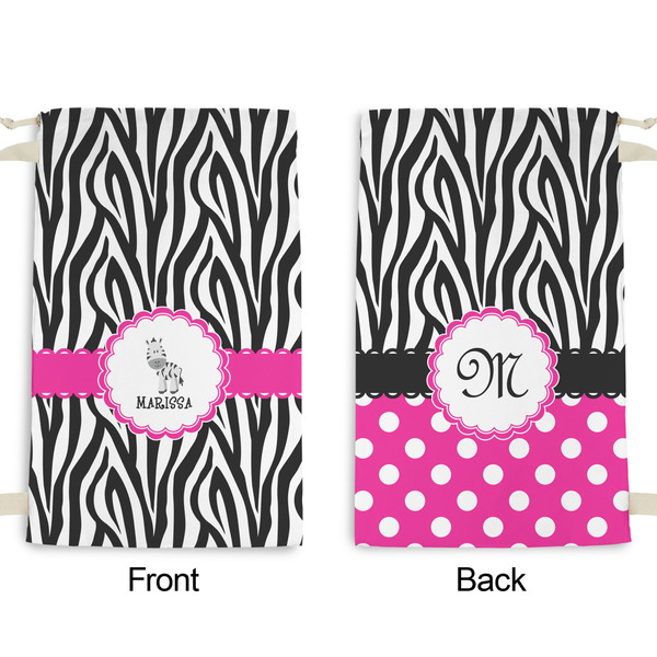 Zebra Small Laundry Bag - Front & Back View