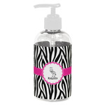 Zebra Plastic Soap / Lotion Dispenser (8 oz - Small - White) (Personalized)