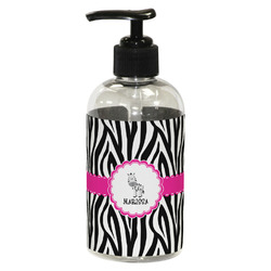 Zebra Plastic Soap / Lotion Dispenser (8 oz - Small - Black) (Personalized)