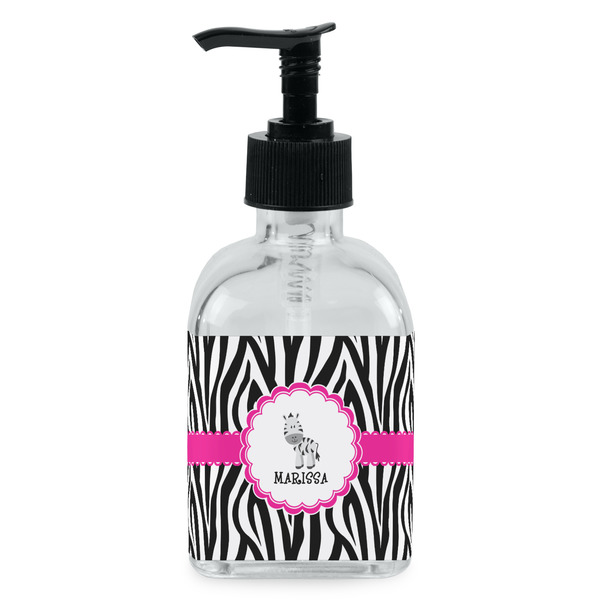 Custom Zebra Glass Soap & Lotion Bottle - Single Bottle (Personalized)