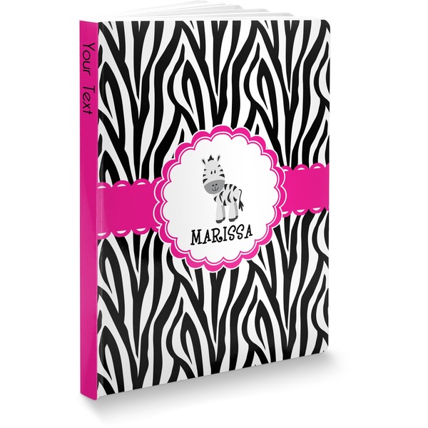 Custom Zebra Softbound Notebook - 7.25" x 10" (Personalized)