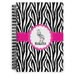 Zebra Spiral Notebook - 7x10 w/ Name or Text