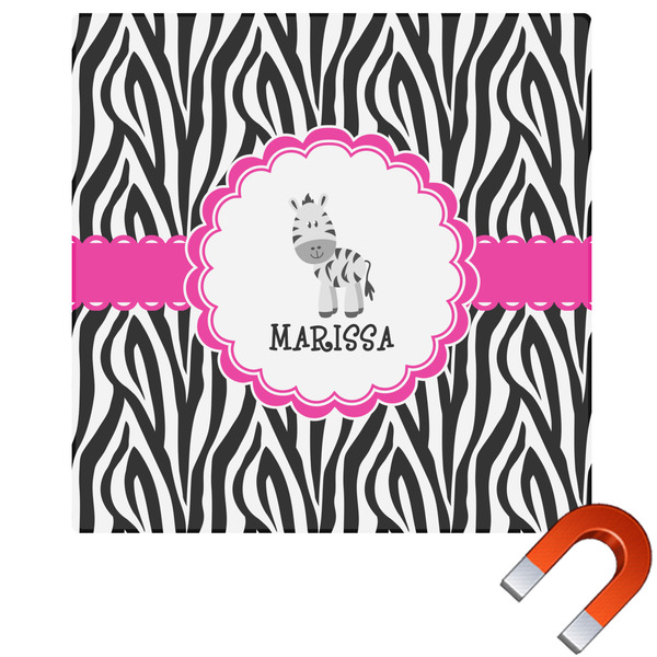 Custom Zebra Square Car Magnet - 6" (Personalized)