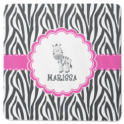 Zebra Square Rubber Backed Coaster (Personalized)