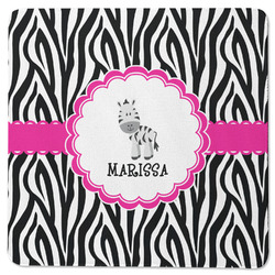 Zebra Square Rubber Backed Coaster (Personalized)