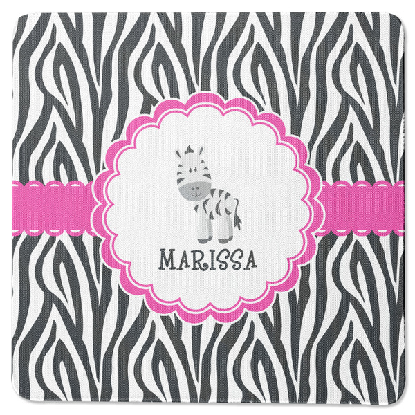 Zebra Square Coaster Rubber Back - Single