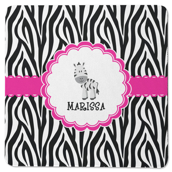Zebra Square Coaster Rubber Back - Single