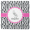 Zebra Square Coaster Rubber Back - Single