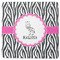 Zebra Square Rubber Backed Coaster (Personalized)