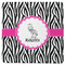 Zebra Square Rubber Backed Coaster (Personalized)