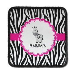 Zebra Iron On Square Patch w/ Name or Text