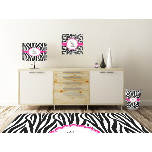 Zebra Square Wall Decal Wooden Desk