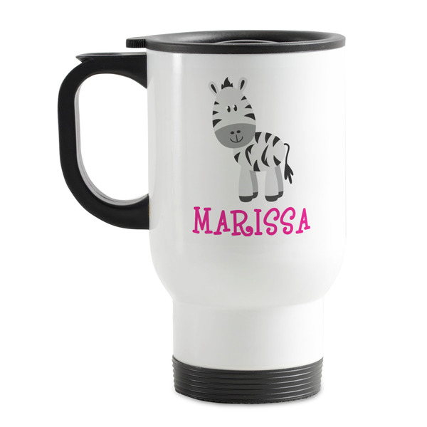 Custom Zebra Stainless Steel Travel Mug with Handle