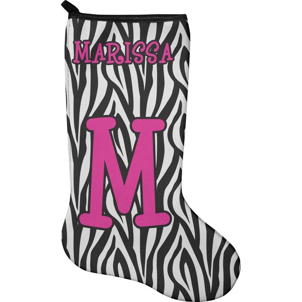 Custom Zebra Holiday Stocking - Single-Sided - Neoprene (Personalized)