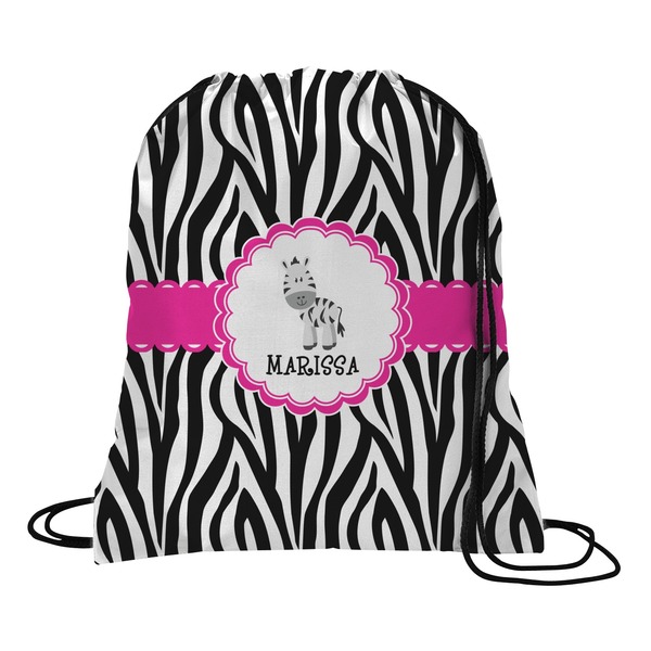Custom Zebra Drawstring Backpack - Large (Personalized)