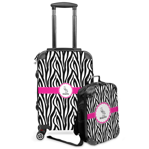 Custom Zebra Kids 2-Piece Luggage Set - Suitcase & Backpack (Personalized)