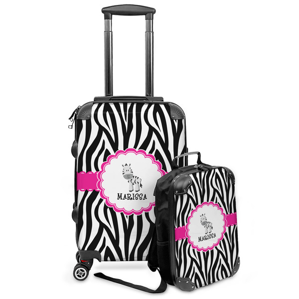Custom Zebra Kids 2-Piece Luggage Set - Suitcase & Backpack (Personalized)