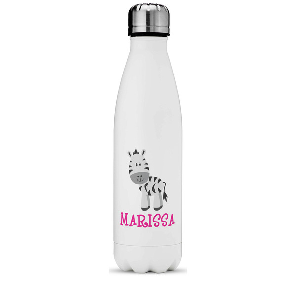 Custom Zebra Water Bottle - 17 oz. - Stainless Steel - Full Color Printing (Personalized)