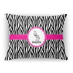 Zebra Rectangular Throw Pillow Case (Personalized)