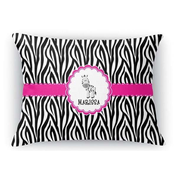 Custom Zebra Rectangular Throw Pillow Case (Personalized)