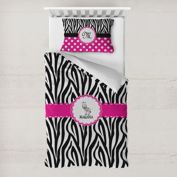 Custom Zebra Toddler Bedding Set - With Pillowcase (Personalized)