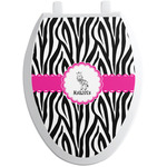 Zebra Toilet Seat Decal - Elongated (Personalized)