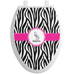 Zebra Toilet Seat Decal - Elongated (Personalized)