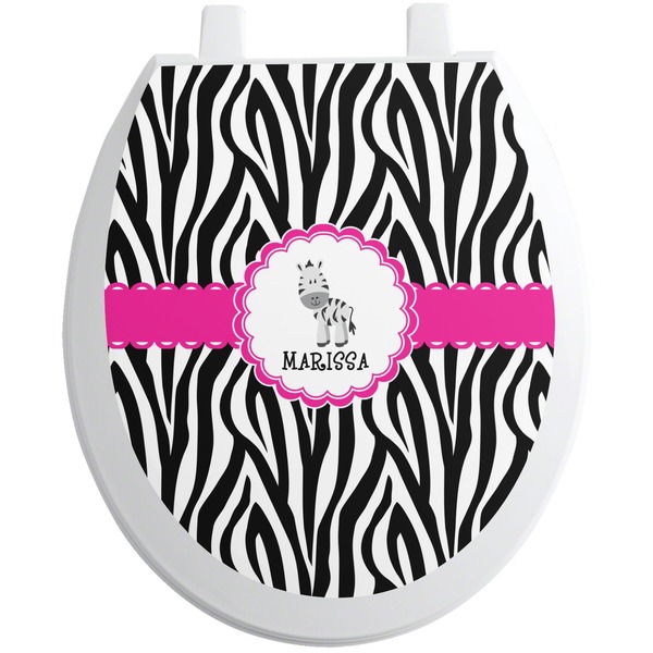 Custom Zebra Toilet Seat Decal (Personalized)