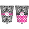 Zebra Trash Can White - Front and Back - Apvl