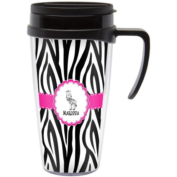 Custom Zebra Acrylic Travel Mug with Handle (Personalized)