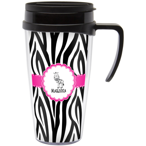 Custom Zebra Acrylic Travel Mug with Handle (Personalized)
