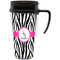 Zebra Travel Mug with Black Handle - Front