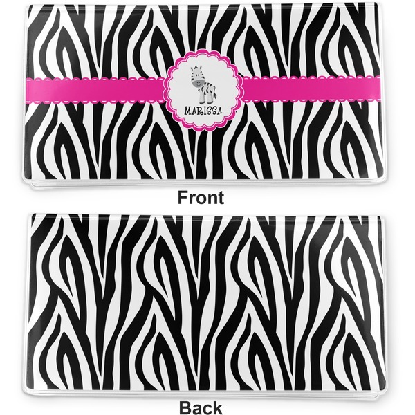Zebra Vinyl Check Book Cover - Front and Back