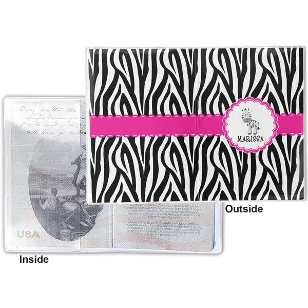 Zebra Vinyl Passport Holder - Flat Front and Back