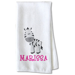 Zebra Kitchen Towel - Waffle Weave - Partial Print (Personalized)