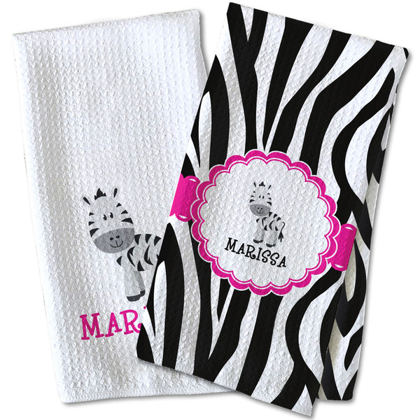 Zebra Waffle Weave Towels - Two Print Styles