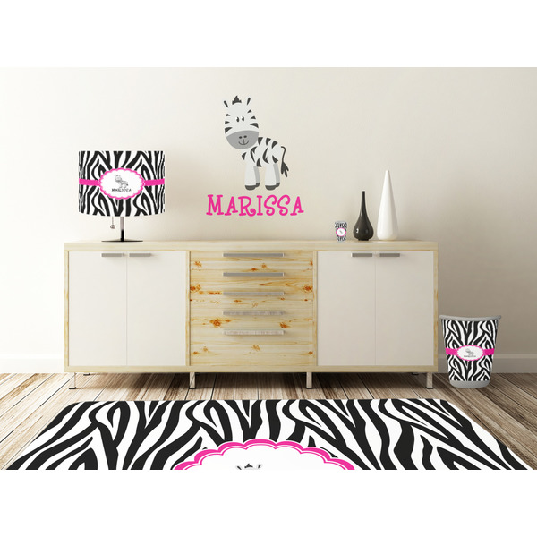 Zebra Wall Graphic Decal Wooden Desk