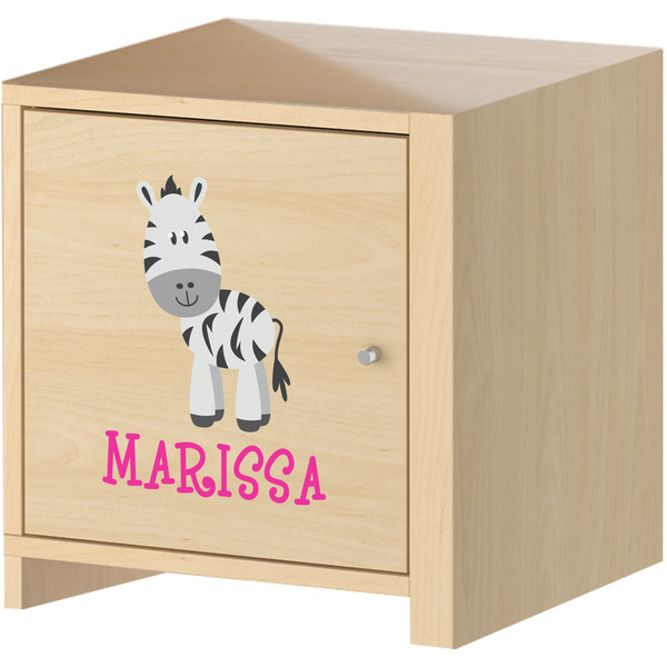 Zebra Wall Graphic on Wooden Cabinet
