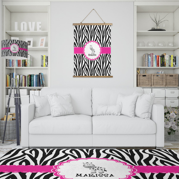 Zebra Wall Hanging Tapestry - Portrait - IN CONTEXT