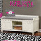 Zebra Wall Name Decal Above Storage bench