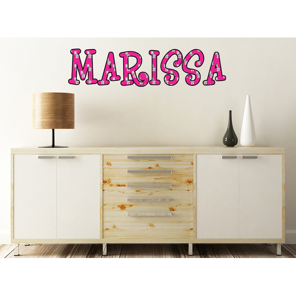 Zebra Wall Name Decal On Wooden Desk