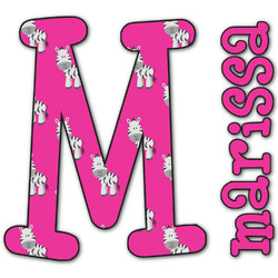 Zebra Name & Initial Decal - Up to 12"x12" (Personalized)