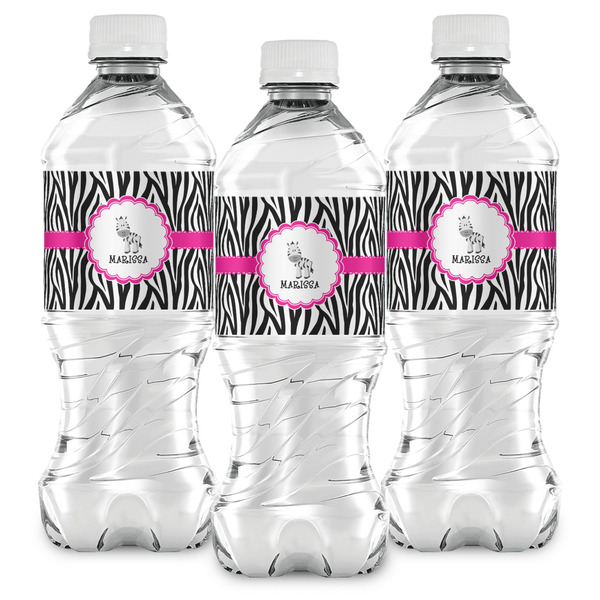 Zebra Water Bottle Labels - Front View