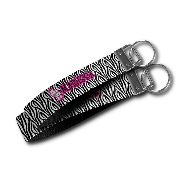 Zebra Webbing Keychain FOBs - Size Comparison