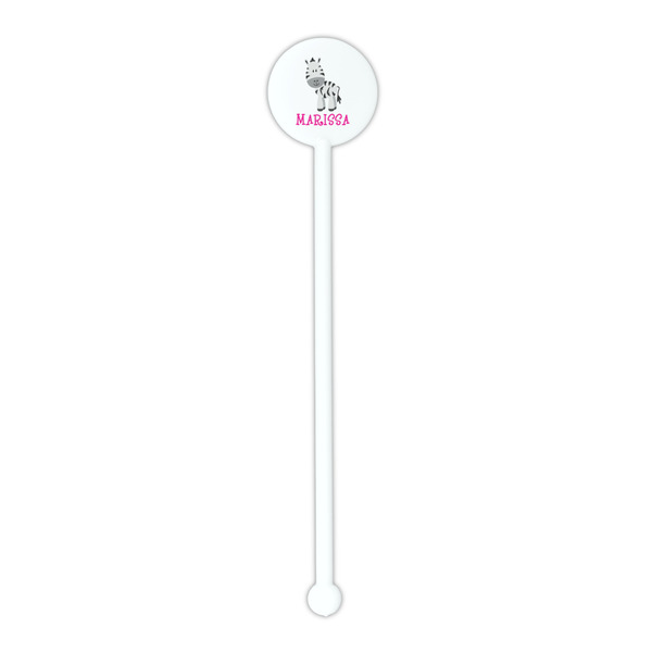 Zebra White Plastic 5.5" Stir Stick - Round - Single Stick