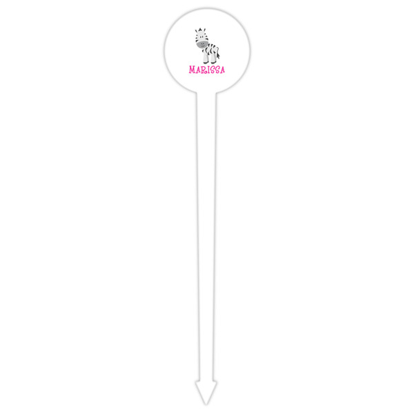 Zebra White Plastic 6" Food Pick - Round - Single Pick