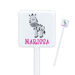 Zebra Square Plastic Stir Sticks (Personalized)