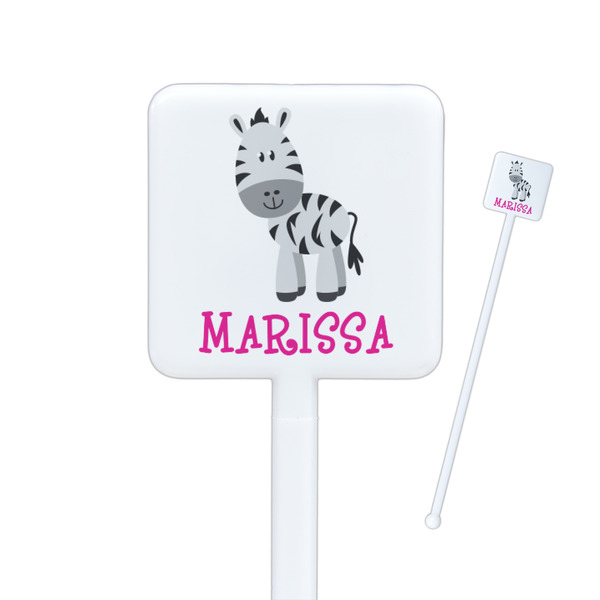 Custom Zebra Square Plastic Stir Sticks (Personalized)
