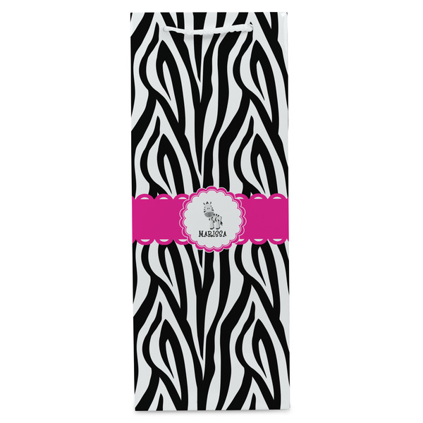 Zebra Wine Gift Bag - Gloss - Front