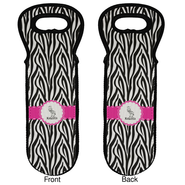 Zebra Wine Tote Front & Back